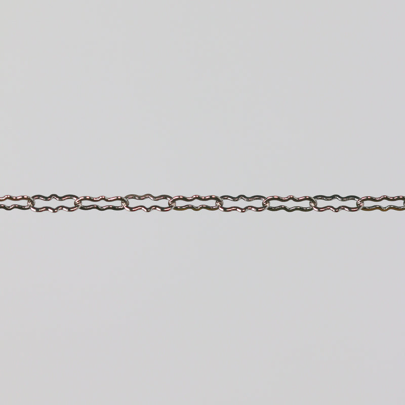 Thin white gold paper clip jewelry chain