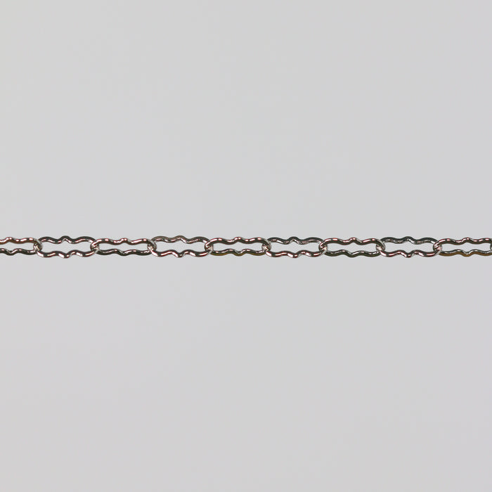 Thin white gold paper clip jewelry chain
