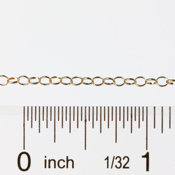 The Lucy chain being measured by a ruler to show that the chain can be purchased in bulk quantities