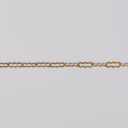 Gold permanent jewelry chain with crinkled links