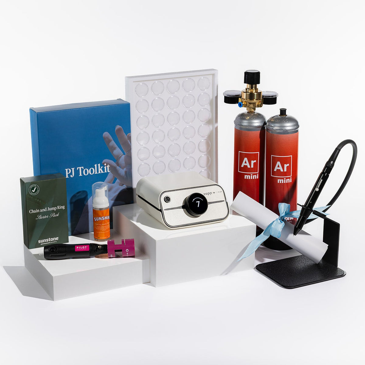 Photo of the Sunstone Dream Permanent Jewelry Starter Kit with a Zapp Plus® 2 Welder