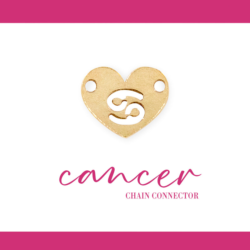 Zodiac Heart Connectors | 7.8mm | 14K Gold Filled Yellow