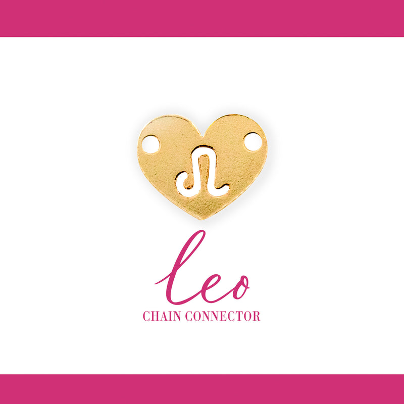 Zodiac Heart Connectors | 7.8mm | 14K Gold Filled Yellow