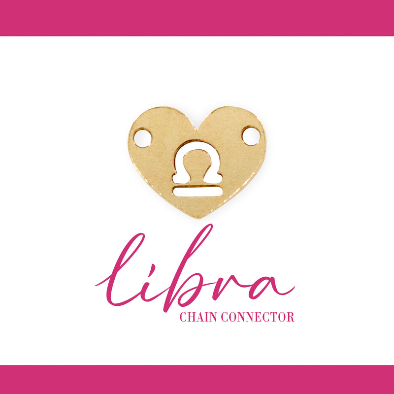 Zodiac Heart Connectors | 7.8mm | 14K Gold Filled Yellow