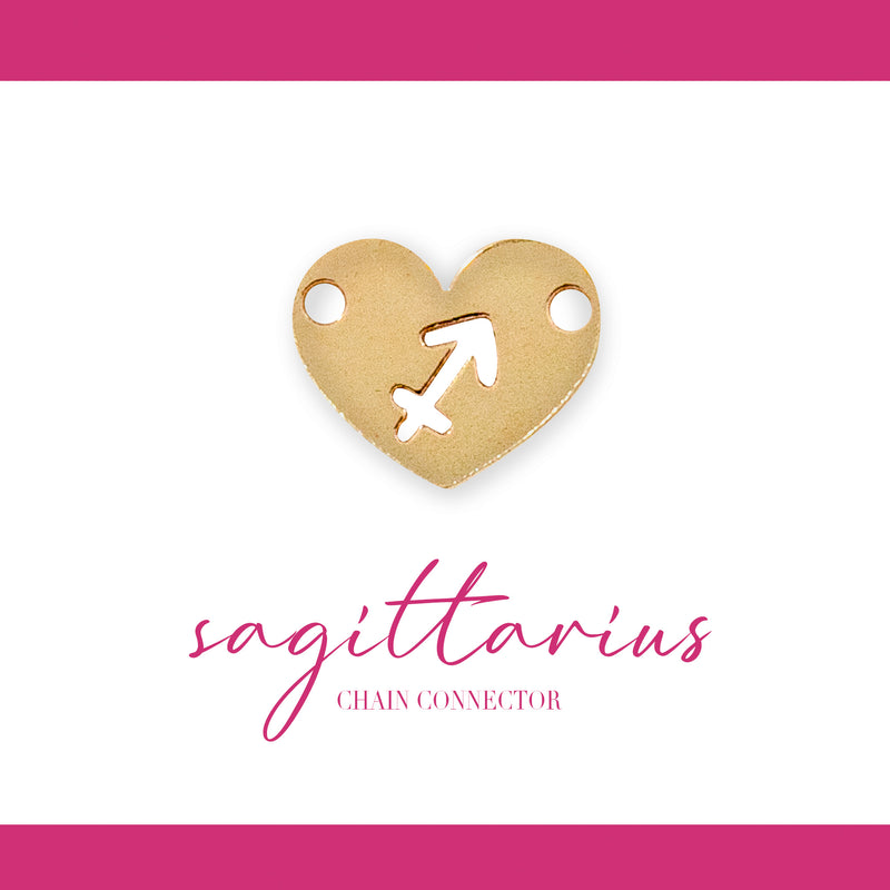 Zodiac Heart Connectors | 7.8mm | 14K Gold Filled Yellow