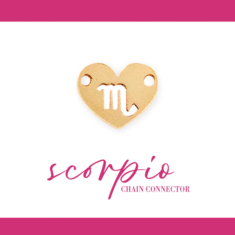 Zodiac Heart Connectors | 7.8mm | 14K Gold Filled Yellow