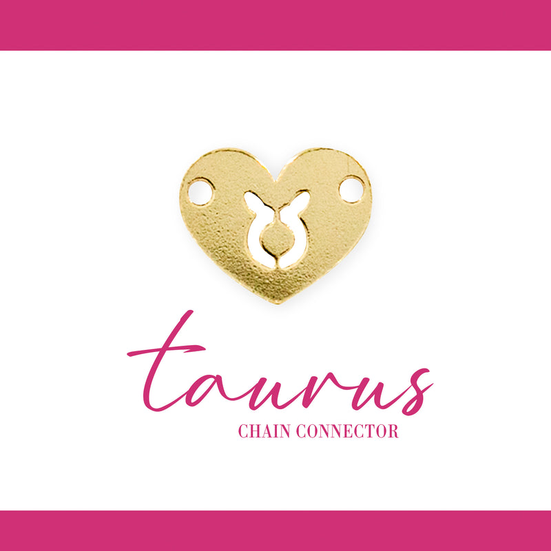 Zodiac Heart Connectors | 7.8mm | 14K Gold Filled Yellow