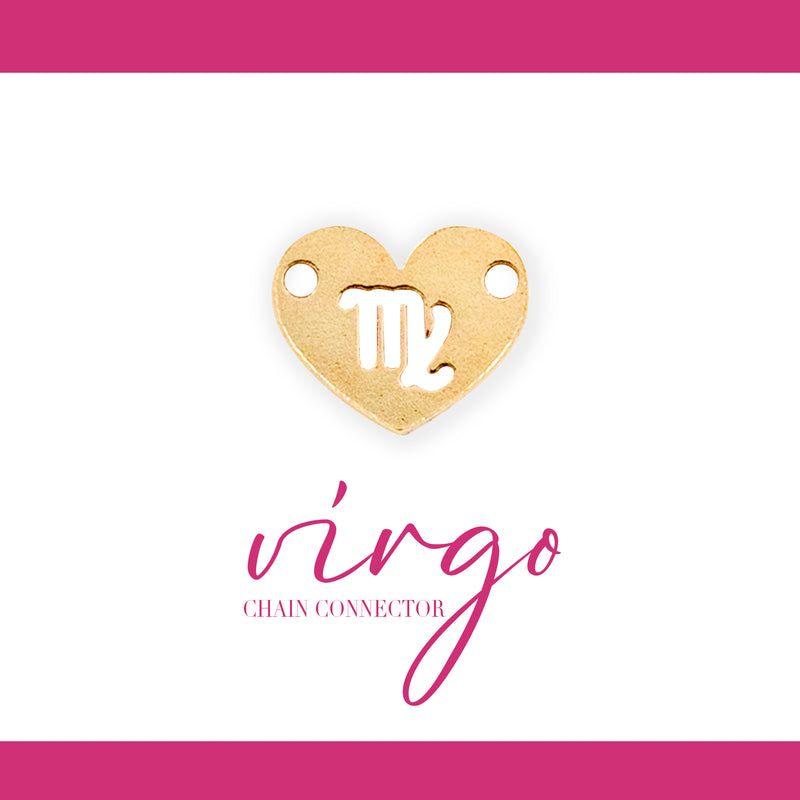 Zodiac Heart Connectors | 7.8mm | 14K Gold Filled Yellow