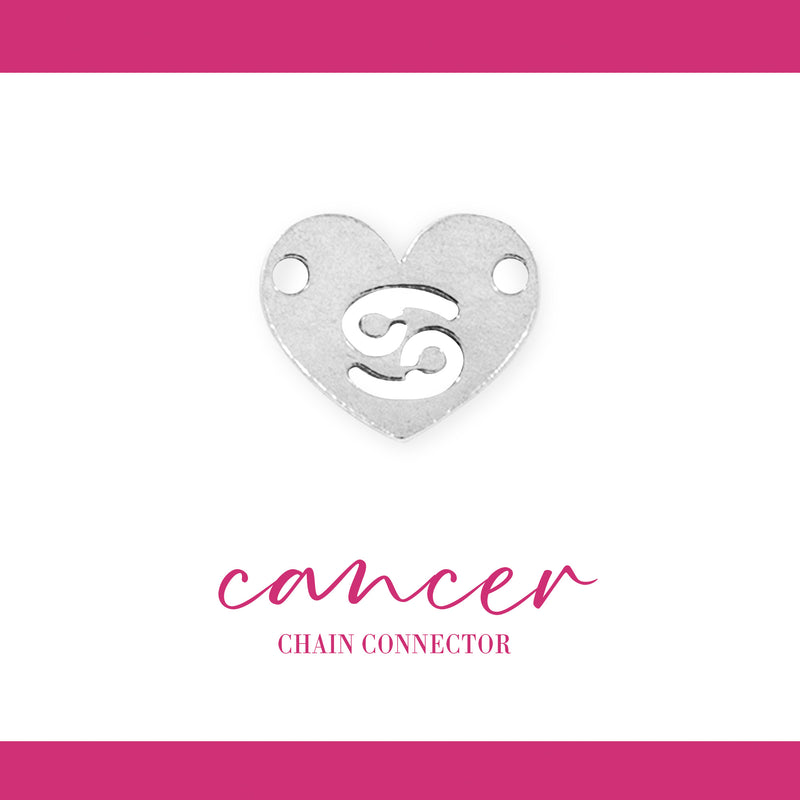 Zodiac Heart Connectors | 7.8mm | .925 Sterling Silver