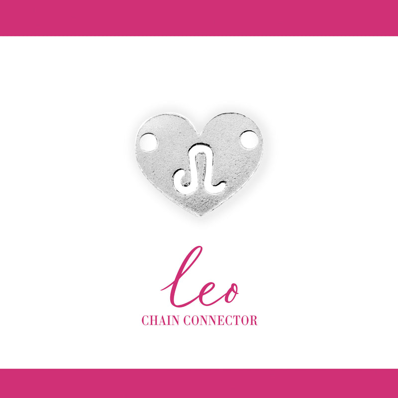 Zodiac Heart Connectors | 7.8mm | .925 Sterling Silver
