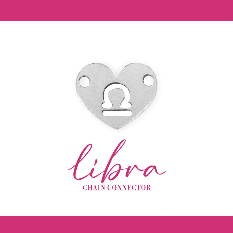 Zodiac Heart Connectors | 7.8mm | .925 Sterling Silver