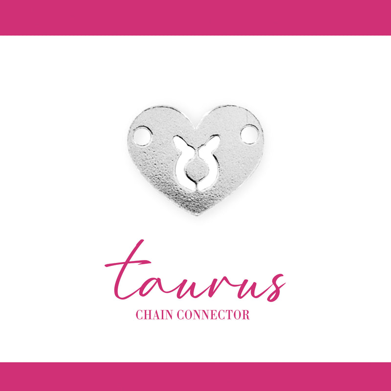 Zodiac Heart Connectors | 7.8mm | .925 Sterling Silver