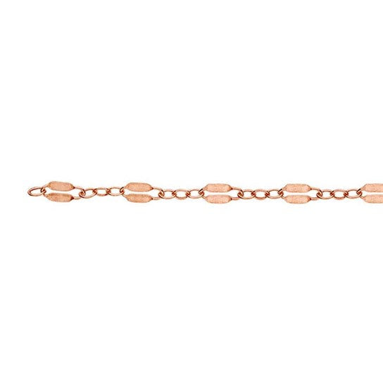 Bryce Permanent Jewelry Chain, Dapped Oval Design, Small Round Links, Available in Gold Filled and Silver