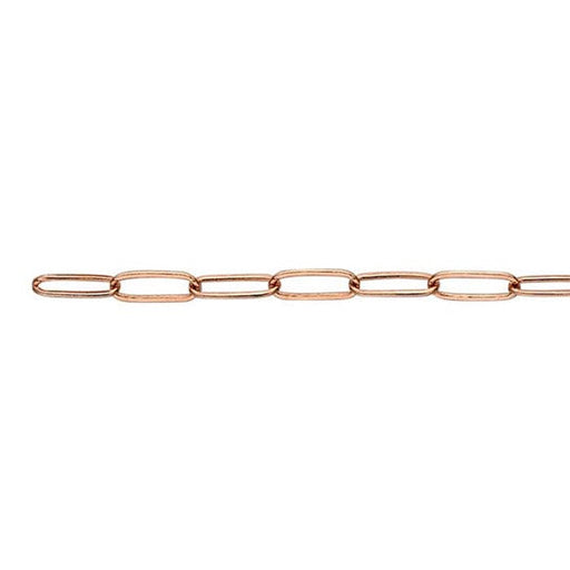 Closeup of a rose gold pj chain for jewelry making