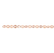 A close-up image of a 14/20 gold filled rose colored chain with dapped oval links.