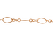 A close-up image of a gold-filled rose colored pj chain with a pattern of larger oval links and smaller round links.