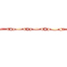 A gold-filled rose colored pj chain with a dapped bar and link design.