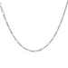 A sterling silver Figaro chain necklace with twisted links, laid out on a plain background.